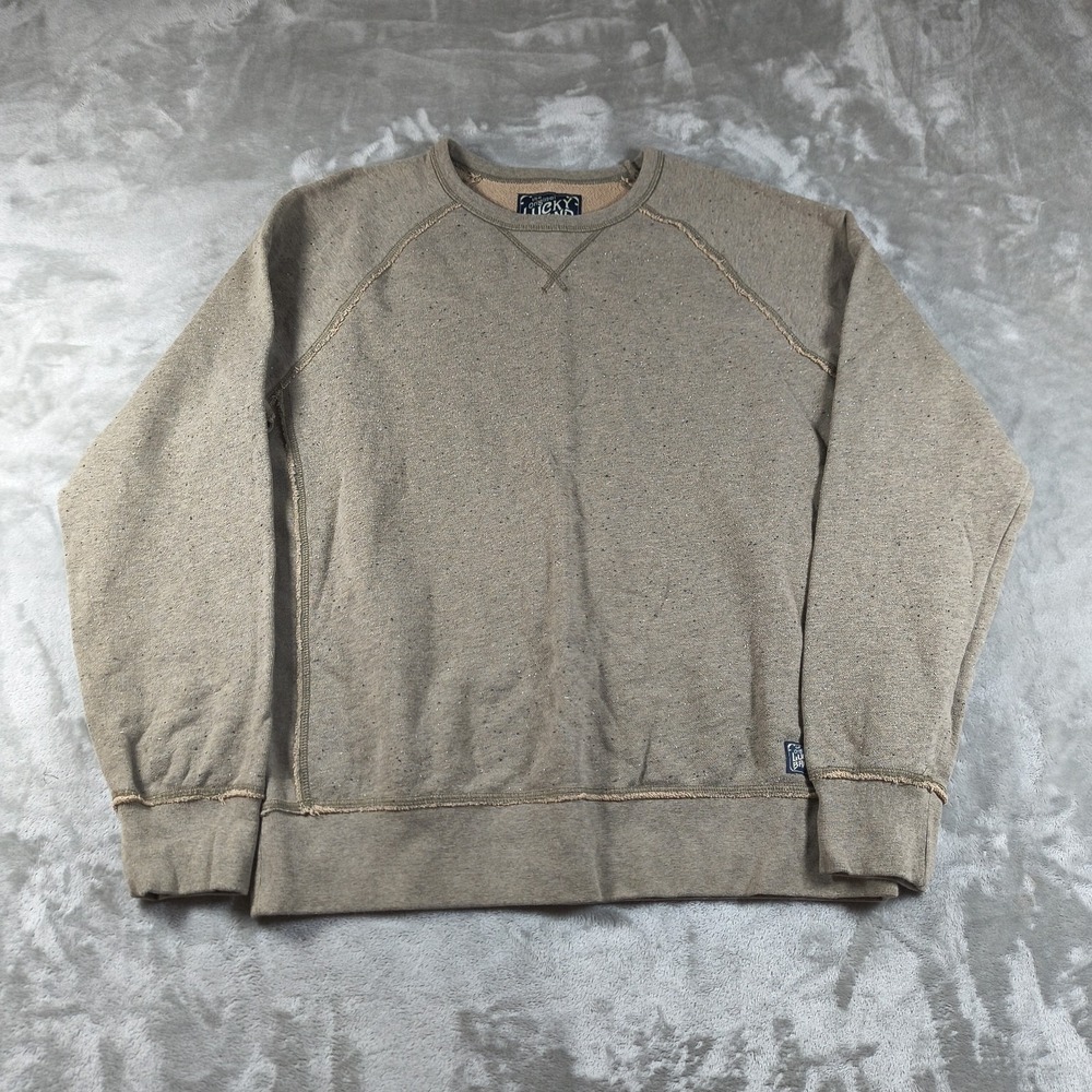 Lucky Brand Sweatshirt Mens‎ Large Crewneck Pullover Preppy Casual Distressed